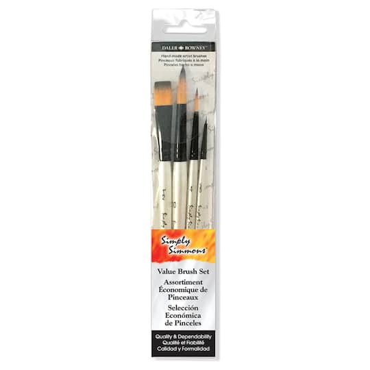 Simply Simmons Watercolor Synthetic 4 Piece Brush Set